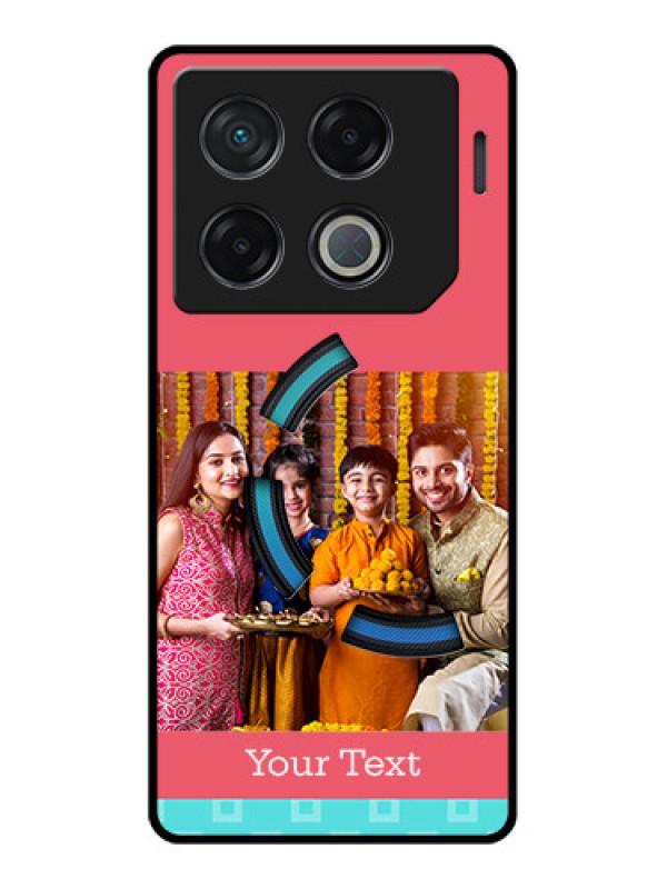 Custom Infinix Gt 20 Pro Custom Metal Phone CasePeach and Blue Color Design