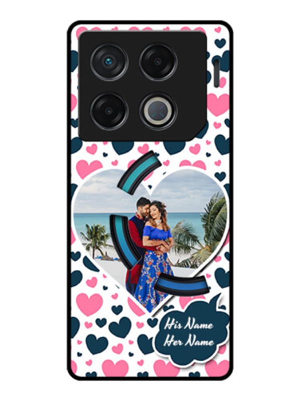 Custom Infinix Gt 20 Pro Custom Metal Phone CasePink and Blue Heart Design