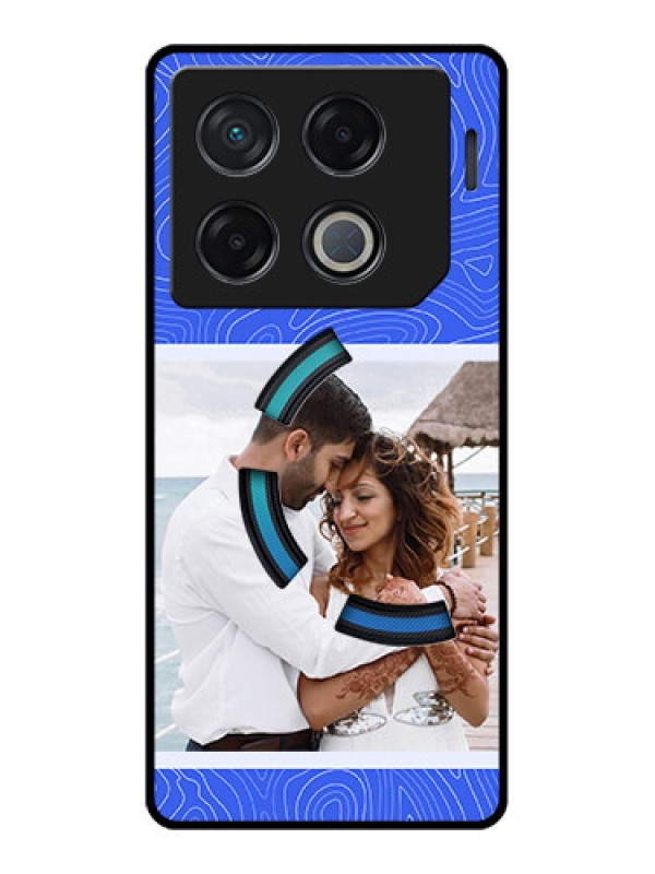 Custom Infinix Gt 20 Pro Custom Metal Phone CaseCurved Line Art With Blue And White Design