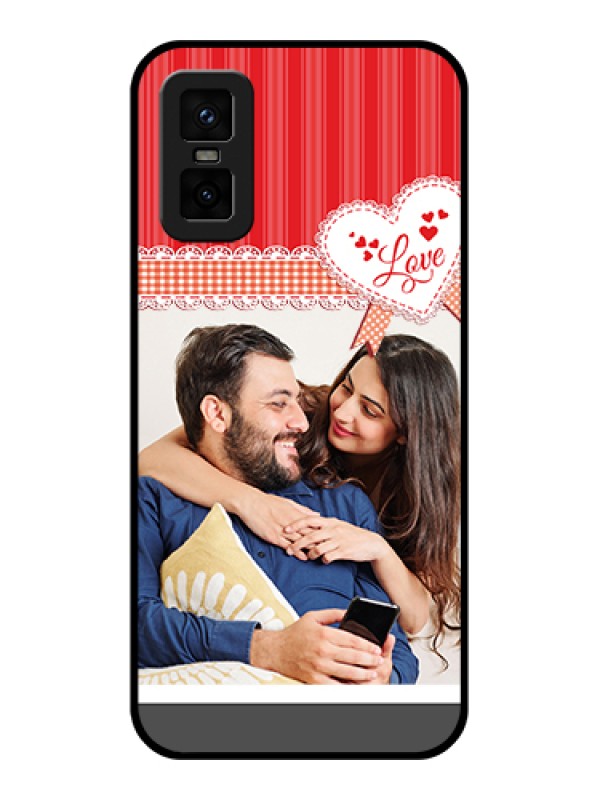 Custom infinix-gt-30-pro-5g Custom Metal Phone Case - Red Love Pattern Design