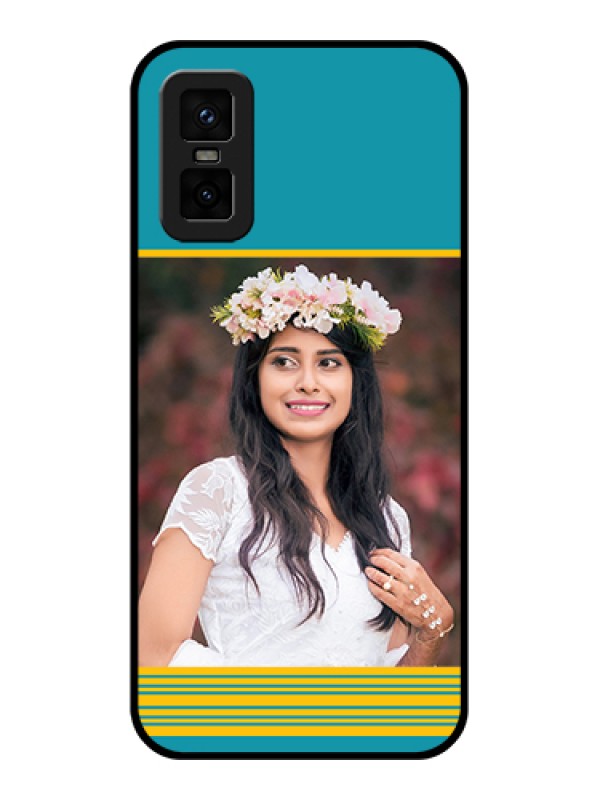 Custom infinix-gt-30-pro-5g Custom Metal Phone Case - Yellow & Blue Design