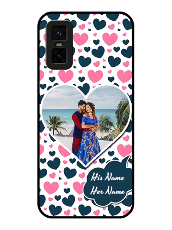 Custom infinix-gt-30-pro-5g Custom Metal Phone Case - Pink & Blue Heart Design