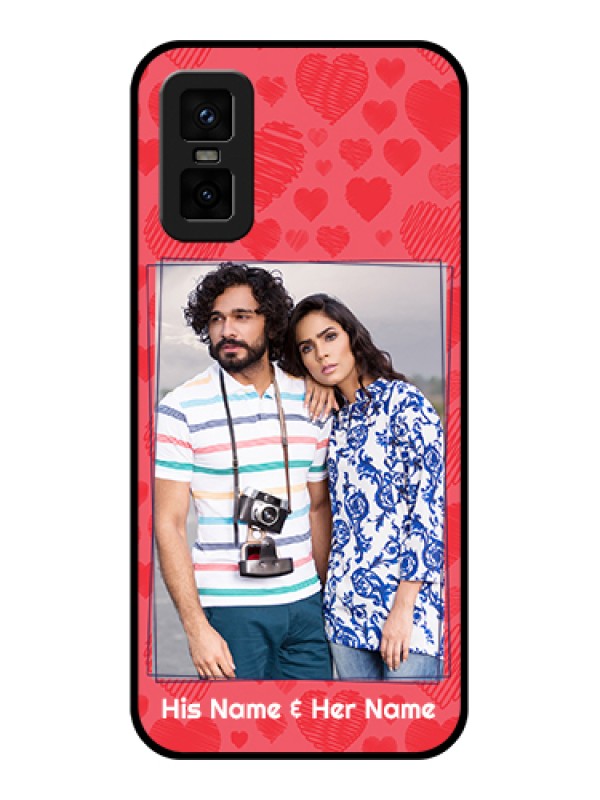 Custom infinix-gt-30-pro-5g Custom Metal Phone Case - With Red Heart Symbols Design