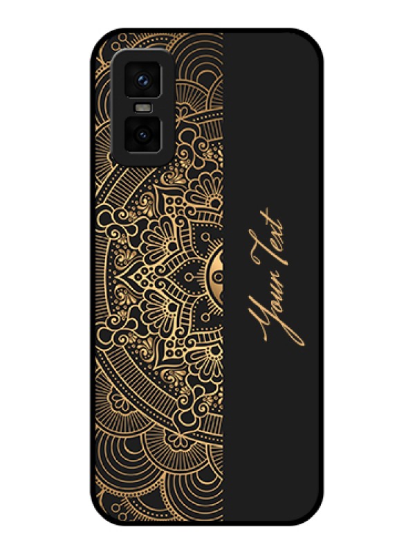 Custom infinix-gt-30-pro-5g Custom Metal Phone Case - Mandala Art With Custom Text Design