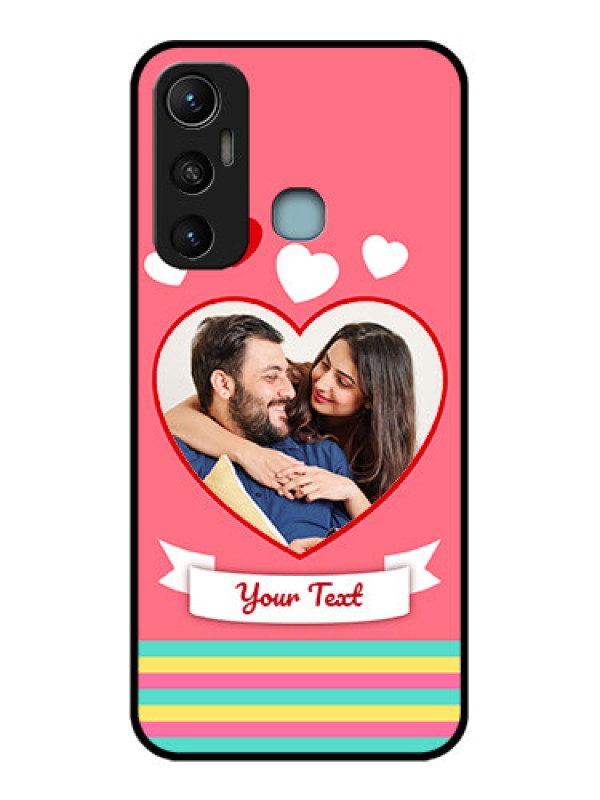 Custom Infinix Hot 11 Custom Metal Phone CaseLove Shapes Doodle Design