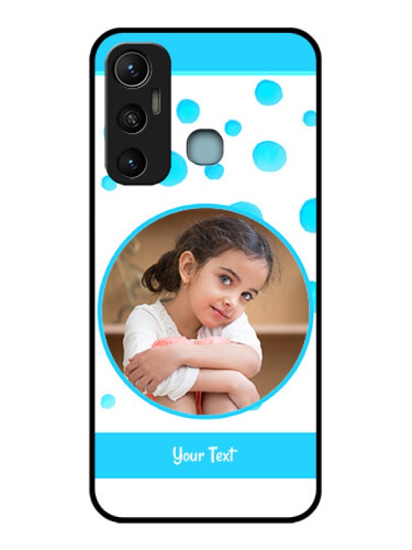 Custom Infinix Hot 11 Custom Metal Phone CaseBlue Bubbles Pattern Design