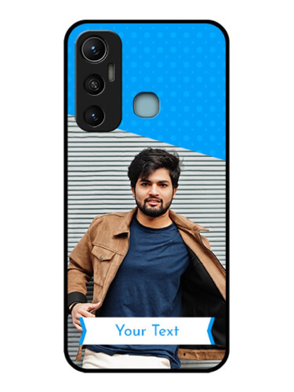 Custom Infinix Hot 11 Custom Metal Phone CaseSimple Blue Color Design