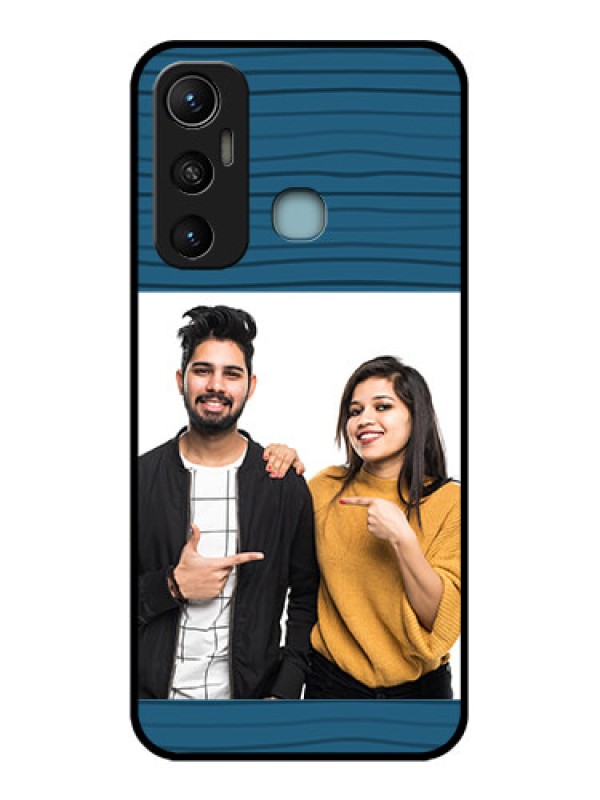 Custom Infinix Hot 11 Custom Metal Phone CaseBlue Pattern Cover Design