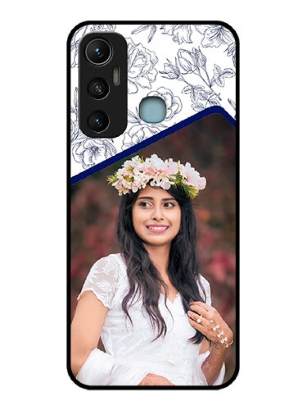 Custom Infinix Hot 11 Custom Metal Phone CaseClassy Floral Design