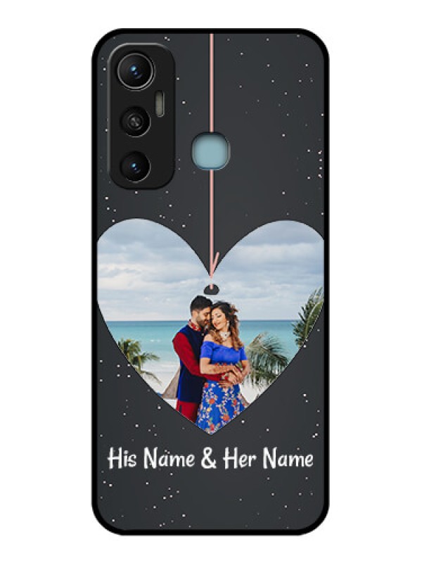 Custom Infinix Hot 11 Custom Metal Phone CaseHanging Heart Design