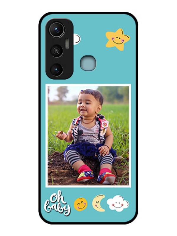 Custom Infinix Hot 11 Custom Metal Phone CaseSmiley Kids Stars Design