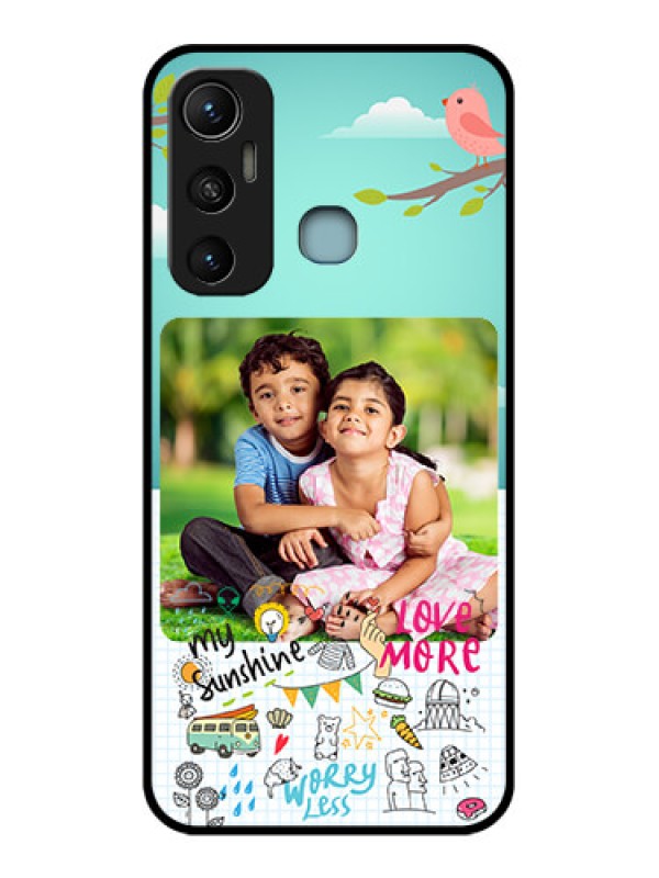 Custom Infinix Hot 11 Custom Metal Phone CaseDoodle Love Design