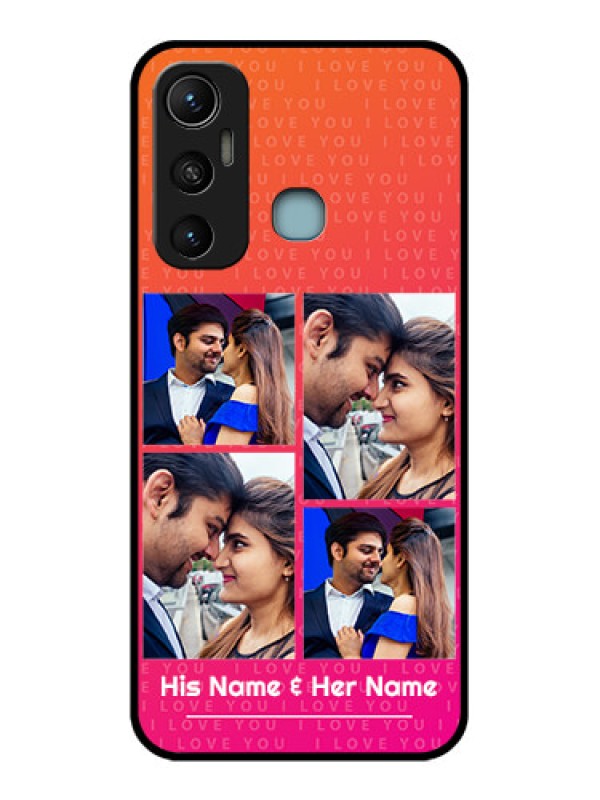 Custom Infinix Hot 11 Custom Metal Phone CaseI Love You Pink Design