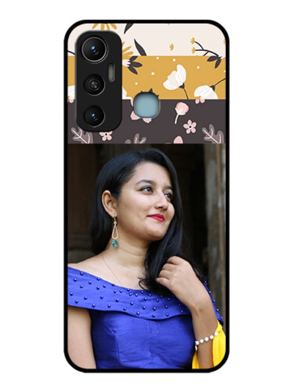 Custom Infinix Hot 11 Custom Metal Phone CaseStylish Floral Design