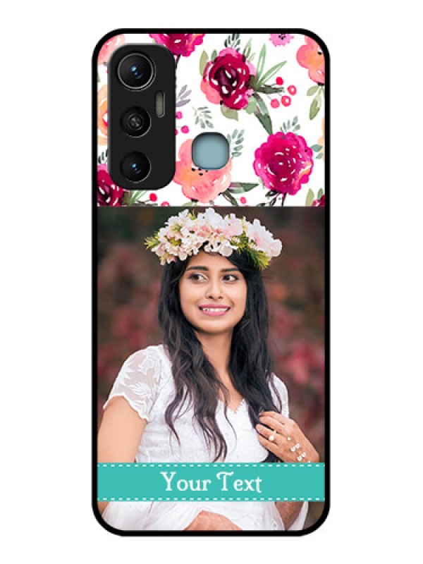 Custom Infinix Hot 11 Custom Metal Phone CaseWater Colors Floral Design