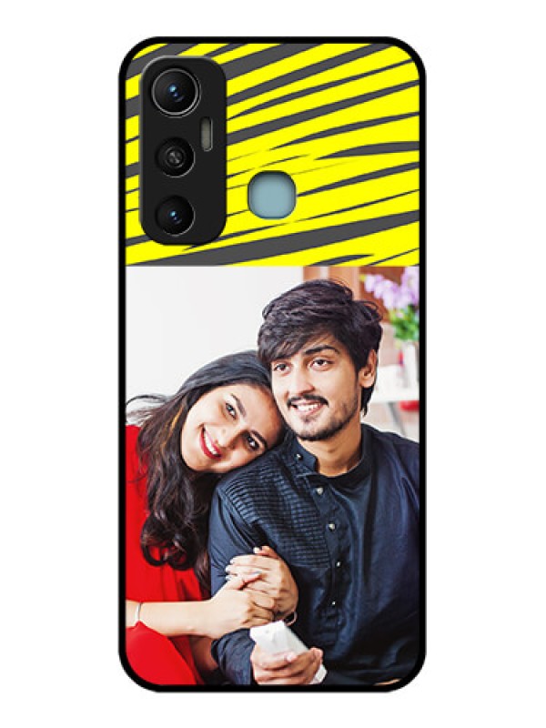 Custom Infinix Hot 11 Custom Metal Phone CaseYellow Abstract Design