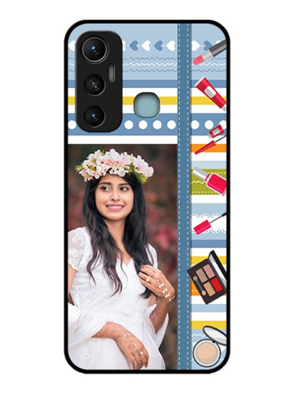 Custom Infinix Hot 11 Custom Metal Phone CaseMakeup Icons Design