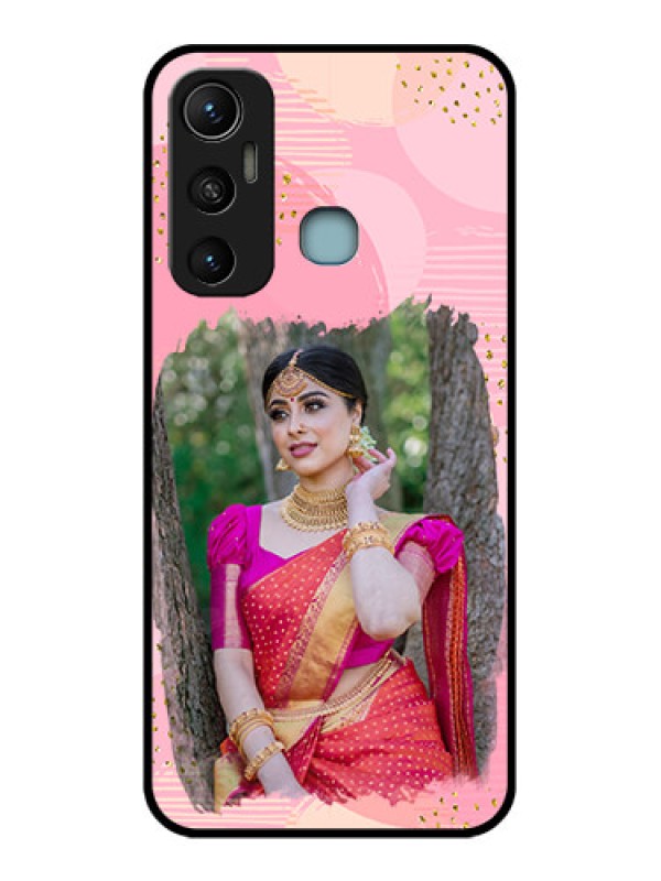 Custom Infinix Hot 11 Custom Metal Phone CaseGold Glitter Splash Design