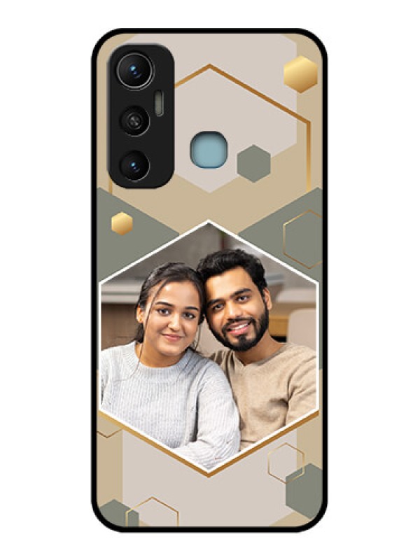 Custom Infinix Hot 11 Custom Metal Phone CaseStylish Hexagon Pattern Design