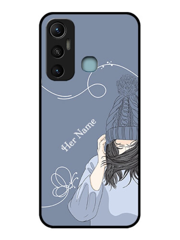 Custom Infinix Hot 11 Custom Metal Phone CaseGirl In Winter Outfit Design