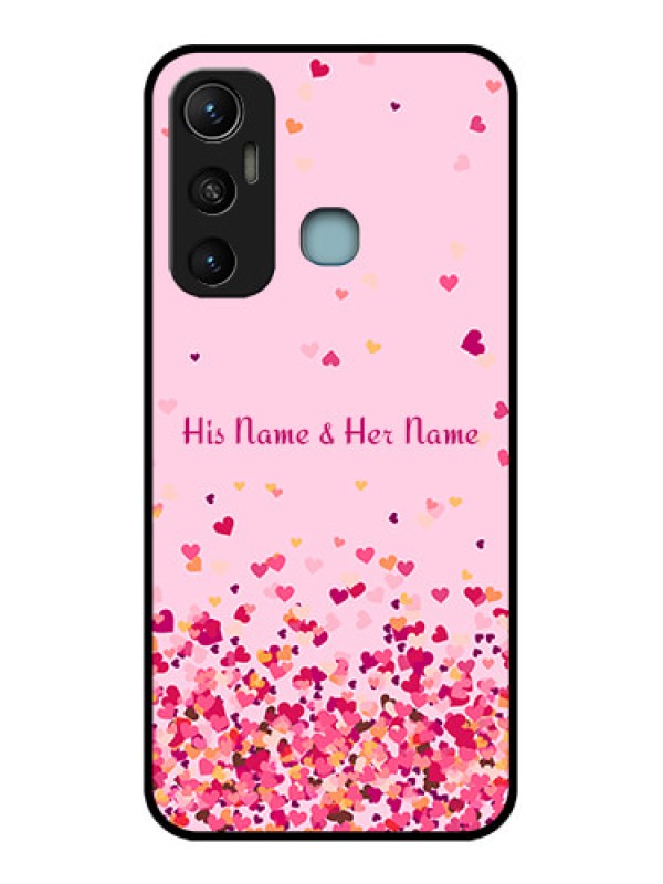 Custom Infinix Hot 11 Custom Metal Phone CaseFloating Hearts Design