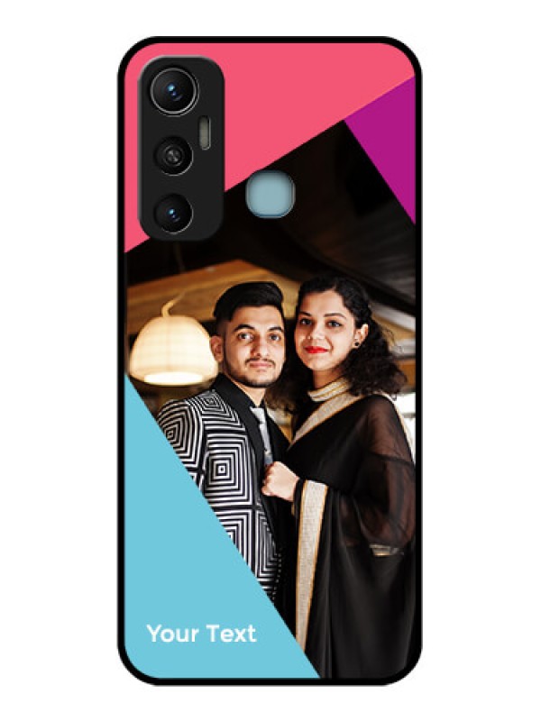 Custom Infinix Hot 11 Custom Metal Phone CaseStacked Triple Colour Design