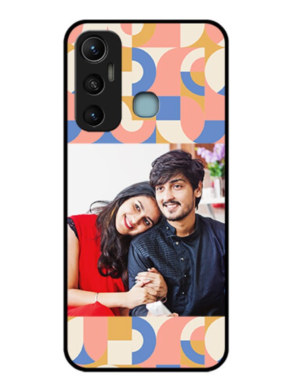 Custom Infinix Hot 11 Custom Metal Phone CaseSemi - Circle Maze Pattern Design