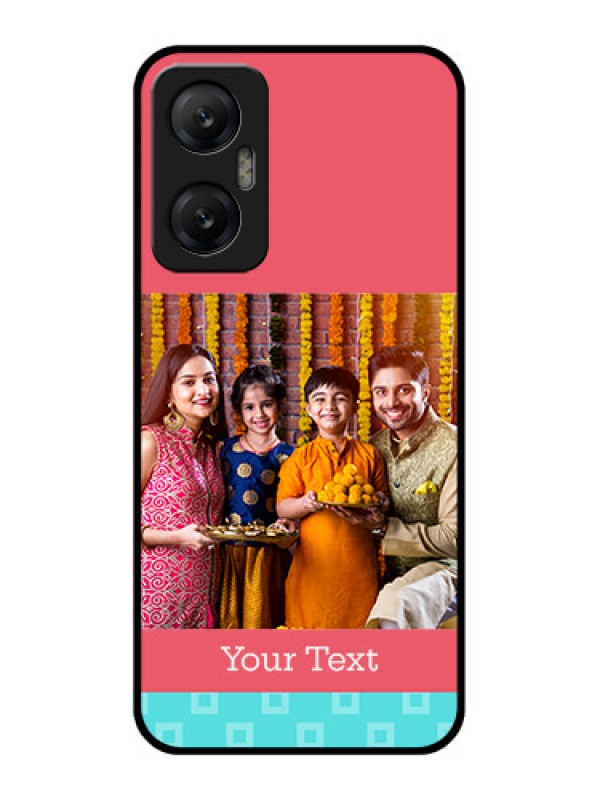 Custom Infinix Hot 20 5G Custom Metal Phone CasePeach and Blue Color Design