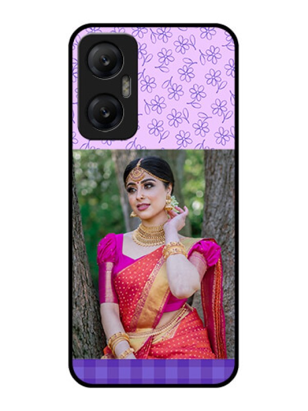 Custom Infinix Hot 20 5G Custom Metal Phone CasePurple Floral Design