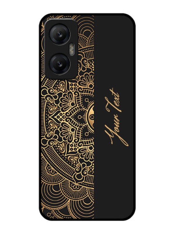 Custom Infinix Hot 20 5G Custom Metal Phone CaseMandala Art With Custom Text Design