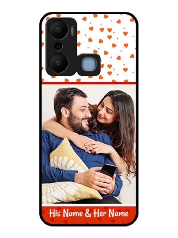 Custom Infinix Hot 20 Play Custom Metal Phone CaseOrange Love Symbol Design