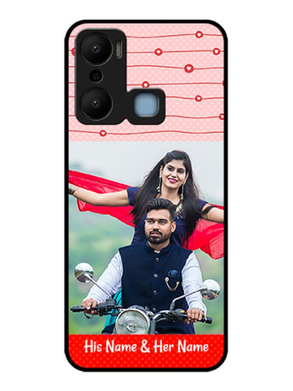 Custom Infinix Hot 20 Play Custom Metal Phone CaseRed Pattern Case Design