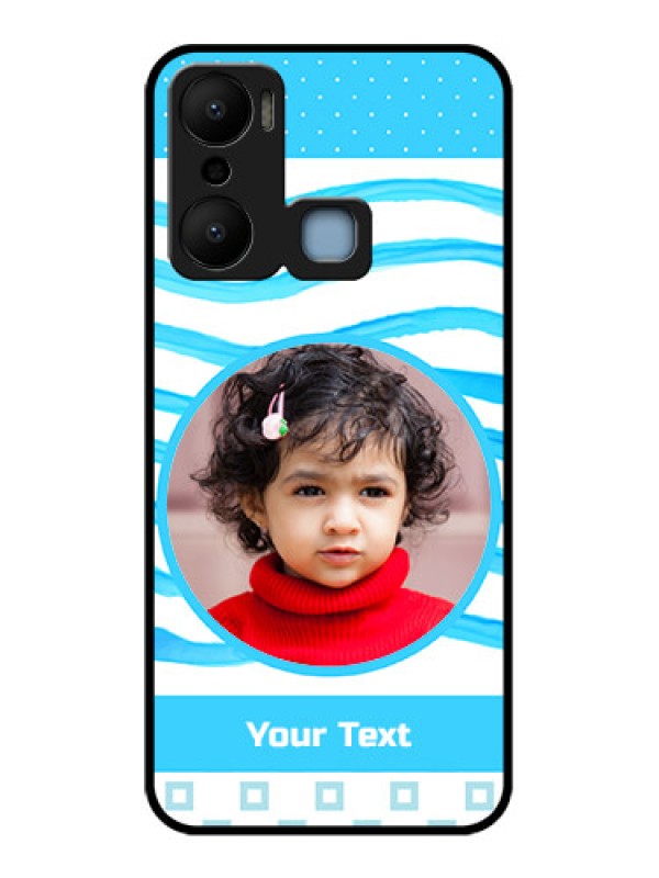 Custom Infinix Hot 20 Play Custom Metal Phone CaseSimple Blue Case Design