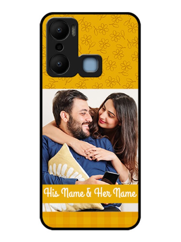 Custom Infinix Hot 20 Play Custom Metal Phone CaseYellow Floral Design