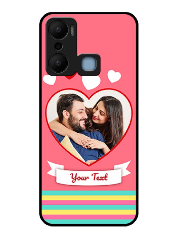 Custom Infinix Hot 20 Play Custom Metal Phone CaseLove Shapes Doodle Design