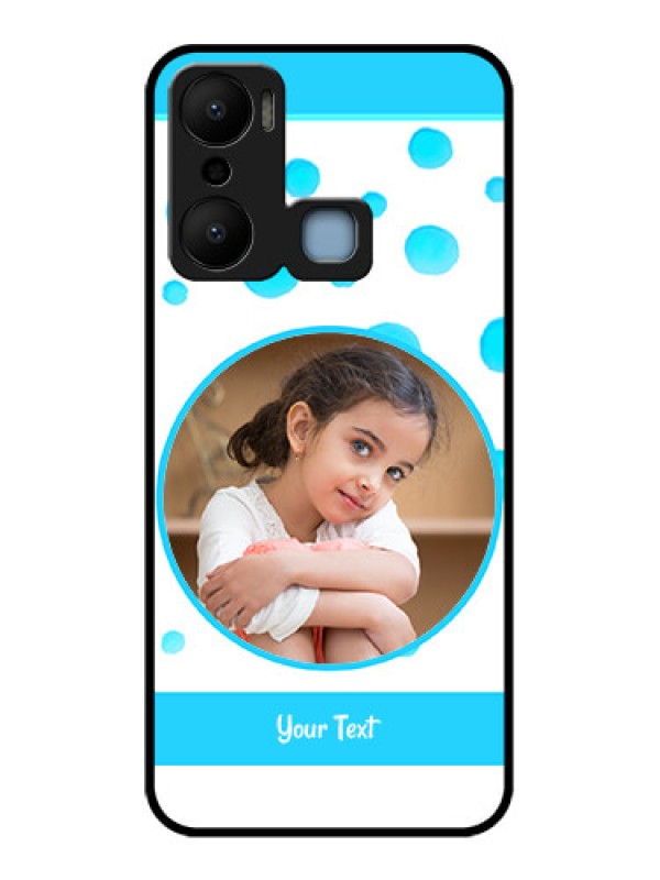 Custom Infinix Hot 20 Play Custom Metal Phone CaseBlue Bubbles Pattern Design