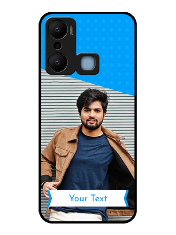 Custom Infinix Hot 20 Play Custom Metal Phone CaseSimple Blue Color Design