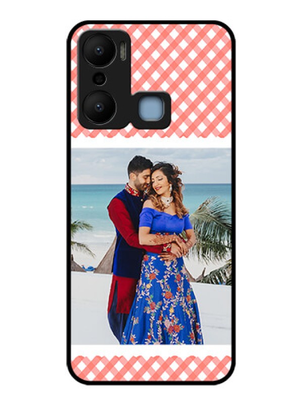 Custom Infinix Hot 20 Play Custom Metal Phone CasePink Pattern Design