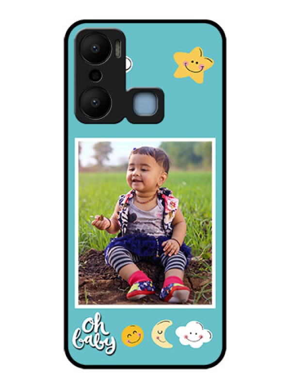 Custom Infinix Hot 20 Play Custom Metal Phone CaseSmiley Kids Stars Design