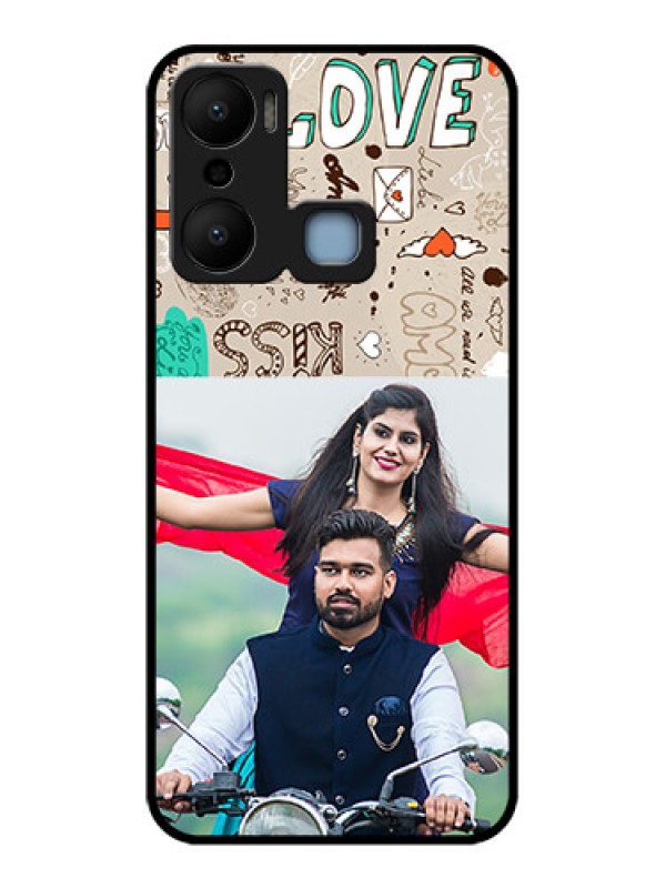 Custom Infinix Hot 20 Play Custom Metal Phone CaseLove Doodle Pattern