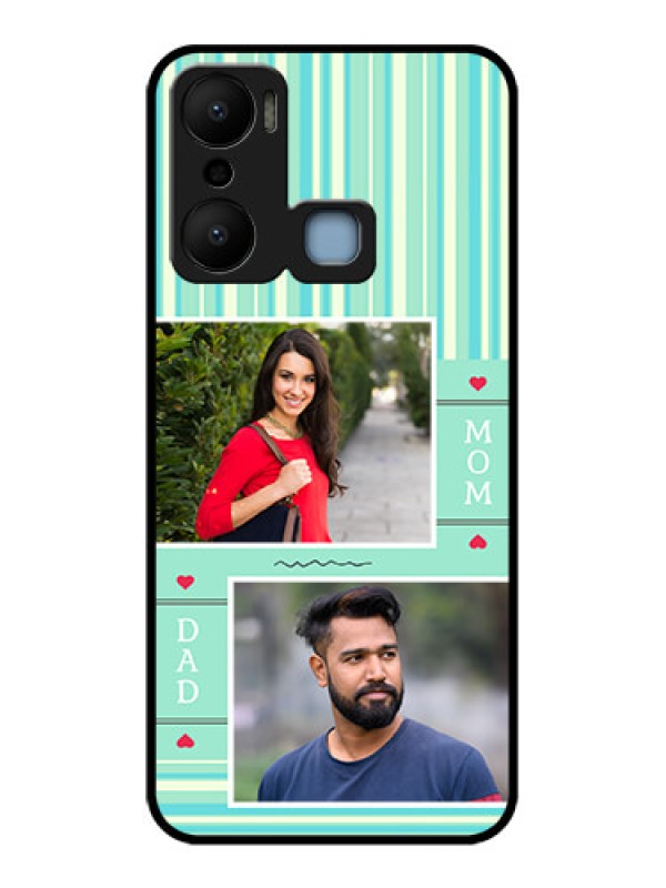 Custom Infinix Hot 20 Play Custom Metal Phone CaseMom and Dad Pic Design