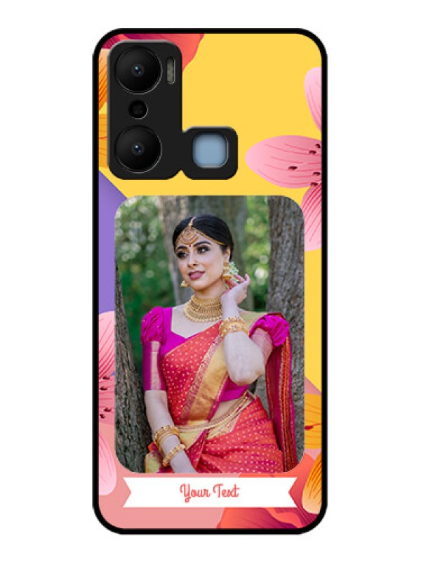 Custom Infinix Hot 20 Play Custom Metal Phone Case3 Image With Vintage Floral Design