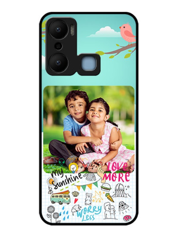 Custom Infinix Hot 20 Play Custom Metal Phone CaseDoodle Love Design