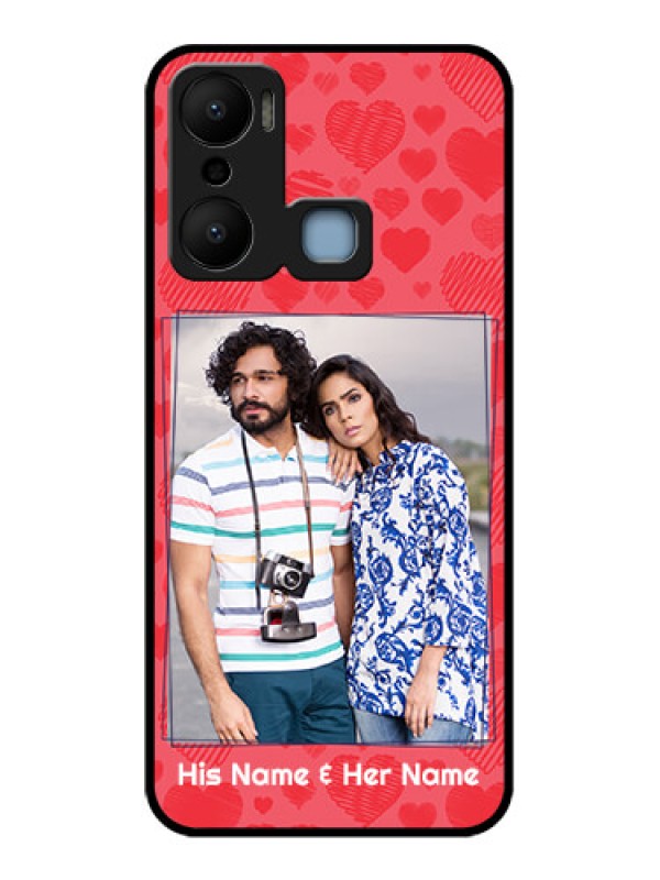 Custom Infinix Hot 20 Play Custom Metal Phone CaseWith Red Heart Symbols Design