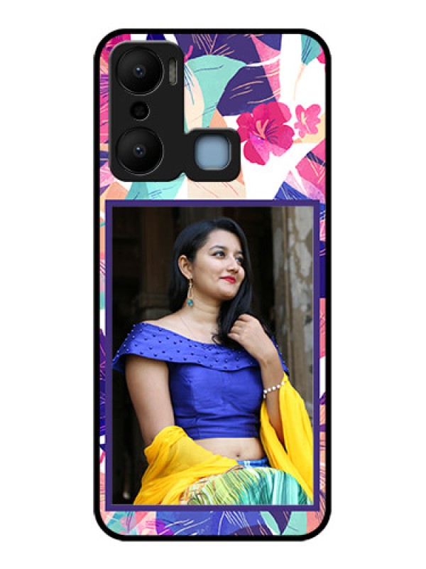 Custom Infinix Hot 20 Play Custom Metal Phone CaseAbstract Floral Design