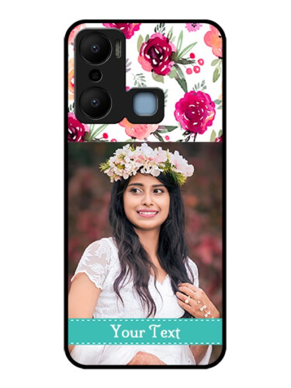 Custom Infinix Hot 20 Play Custom Metal Phone CaseWater Colors Floral Design