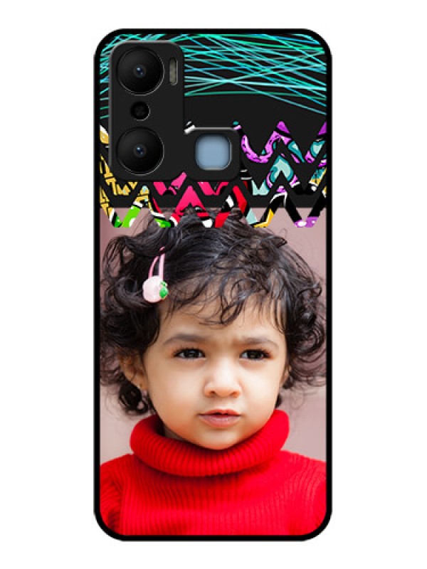 Custom Infinix Hot 20 Play Custom Metal Phone CaseNeon Abstract Design