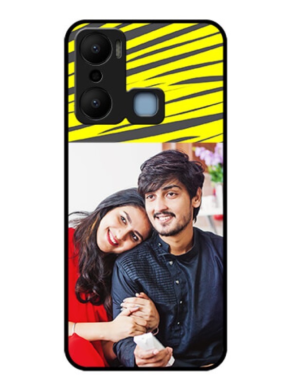 Custom Infinix Hot 20 Play Custom Metal Phone CaseYellow Abstract Design