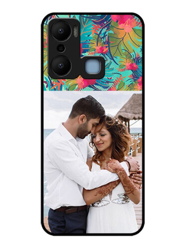 Custom Infinix Hot 20 Play Custom Metal Phone CaseWatercolor Floral Design