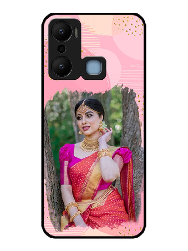 Custom Infinix Hot 20 Play Custom Metal Phone CaseGold Glitter Splash Design